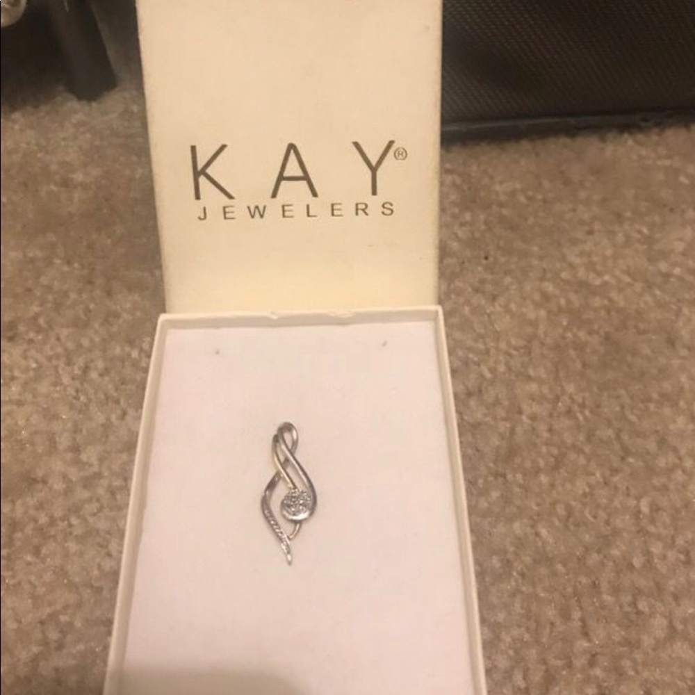 Kay Jewelry 10k white gold with diamond pendant